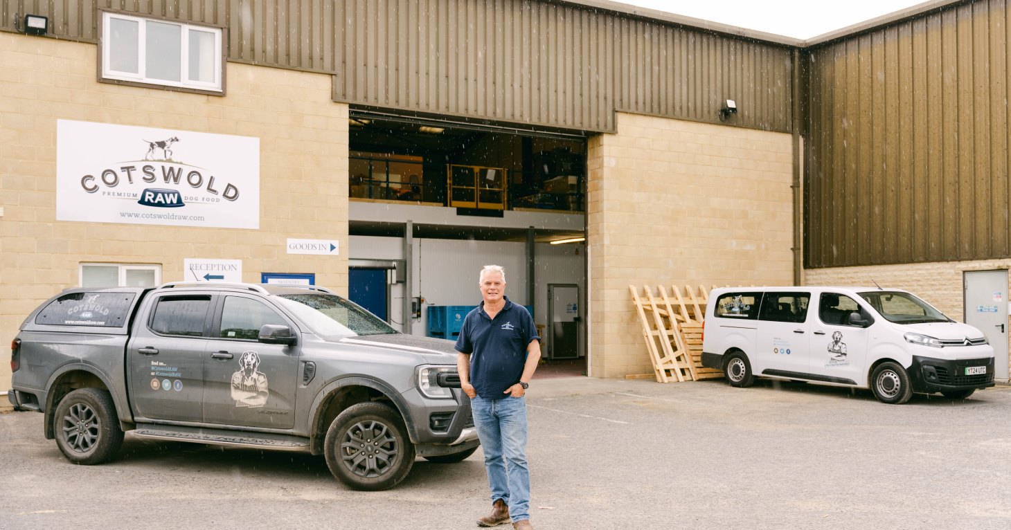 Mark Lewis, managing director of Cotswold RAW, outside the company's new facility in Bourton-on-the-Water