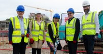 Richard Graham, MP for Gloucester; Esther Croft, development director at Reef Group, Sherriff of Gloucester, Joanne Brown, Richard Cook, leader of Gloucester City Council, and Andy Bolas, regional dir