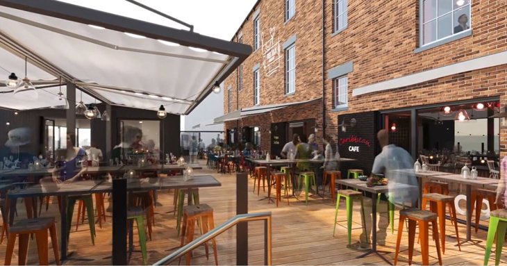 An artist's impression of the 3.5 million investment that will be Gloucester Food Dock, overlooking Victoria Basin at Gloucester Docks.