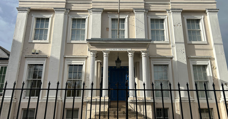 Exterior of Alma House in Cheltenham