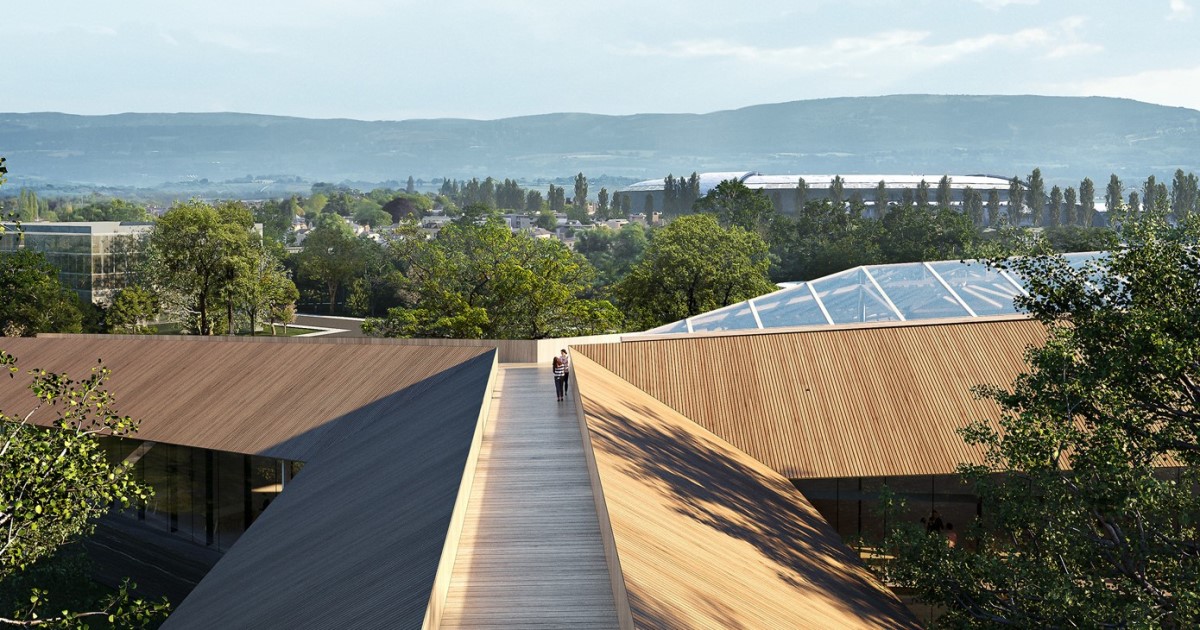 An artist's impression of the roofline of the much trumpeted Golden Valley Development to the West of GCHQ - seen as a major catalyst for the county's cyber industry.