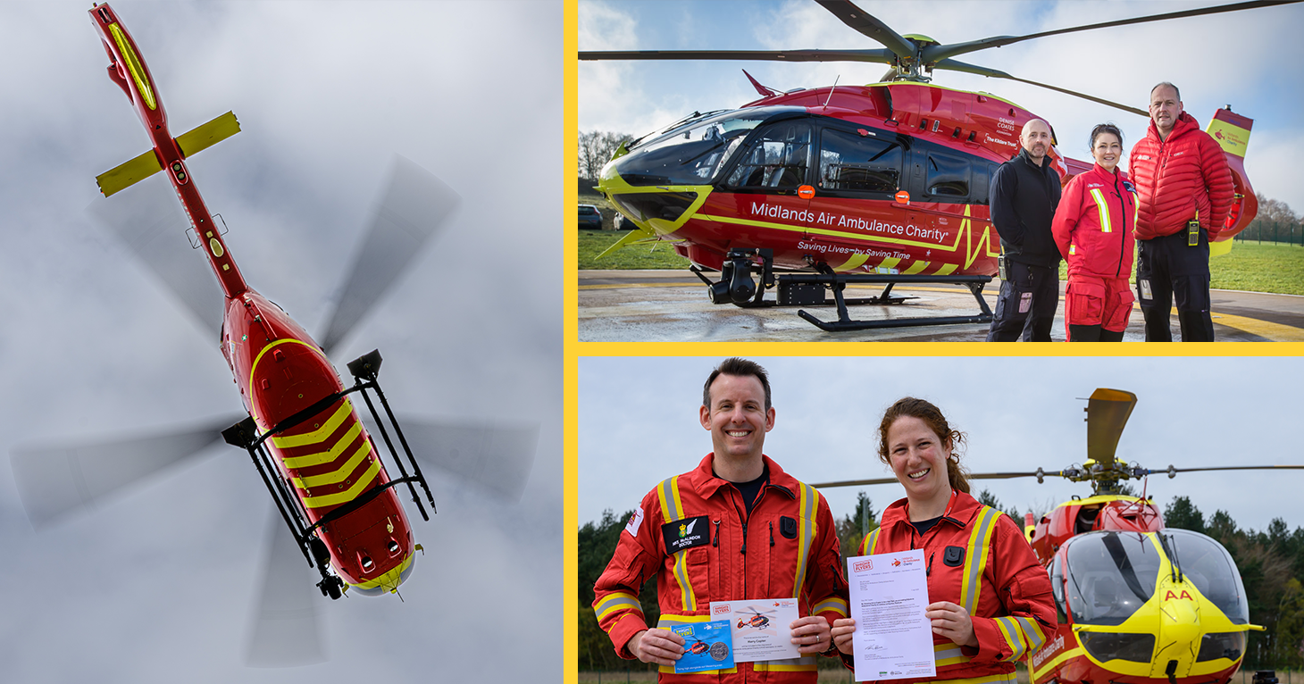 Honour your 'high flyers' by having a special name printed on a Midlands Air Ambulance Charity helicopter