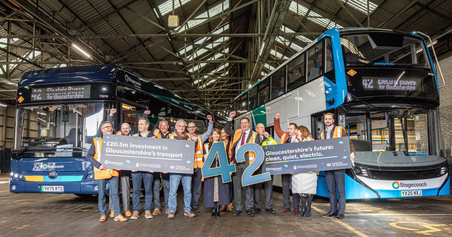 'Cleaner, greener' bus network launches in Gloucestershire as Stagecoach rolls out new electric fleet