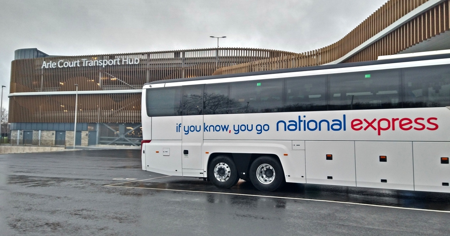 Two National Express coach services now calling at Cheltenham Transport Hub