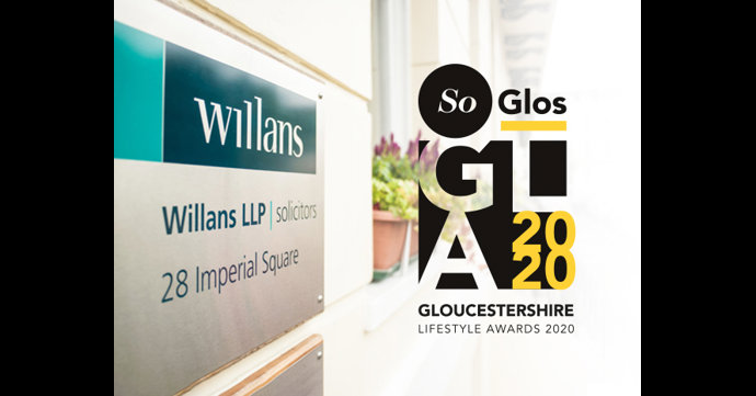 Willans LLP solicitors confirmed as SoGlos Gloucestershire Lifestyle Awards 2020 headline sponsor