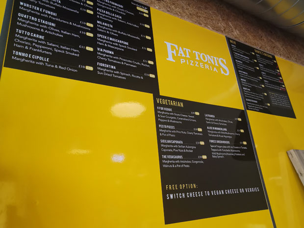 Fat Toni's Pizzeria menu