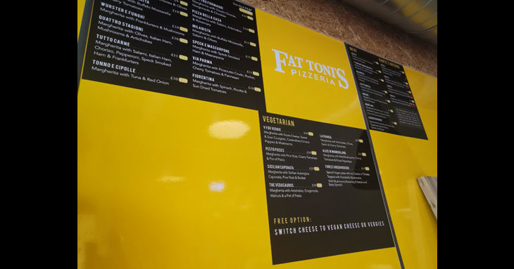 Fat Toni's Pizzeria menu