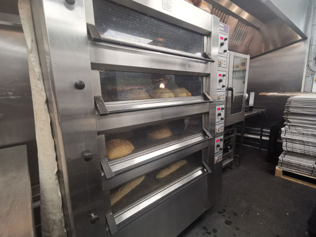 Industrial baking oven allows the branch to keep up with demand.