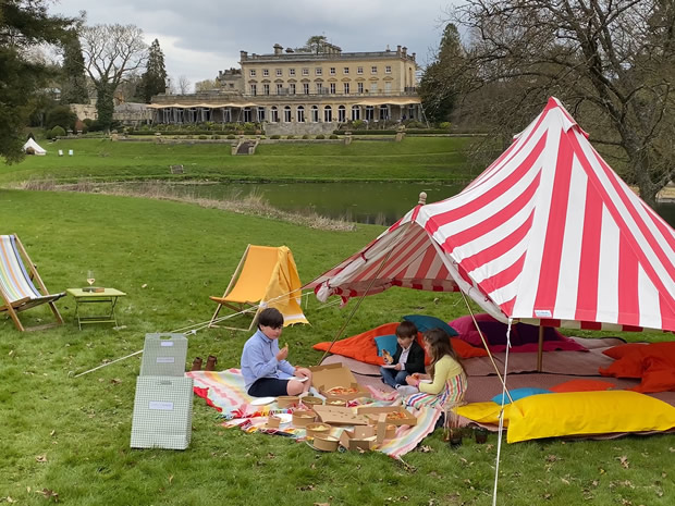 Cowley Manor bell tent picnic video