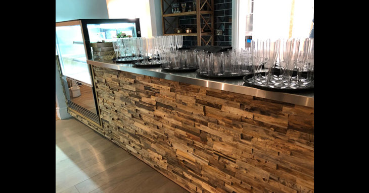 The stunning bar area is a focal point of WOODKRAFT