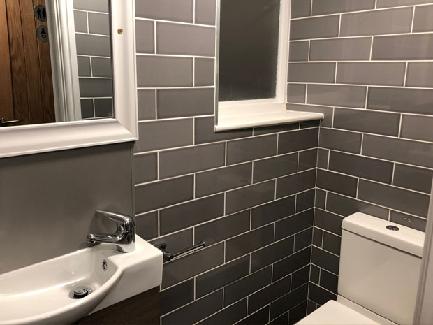 Stylish interiors continue through to the venue's restrooms