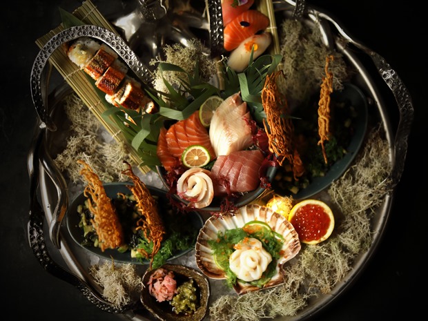 The extensive sushi menu features stunning YOKU signature platters.