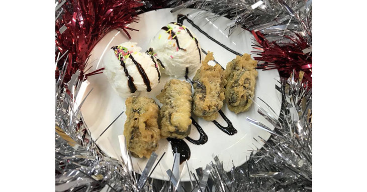 Deep-fried Christmas pudding anyone? Give it a try, with a free portion when you order in store between 4pm and 5pm at Simpsons Fish and Chips in Cheltenham.