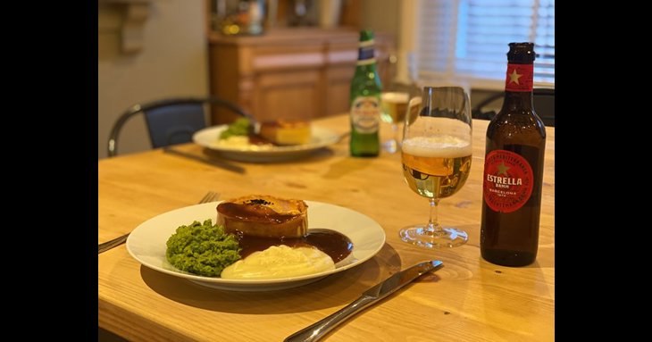 The Suffolk Arms' pub in a box includes classic foodie favourites including pies, mash and mushy peas. And beer, of course.
