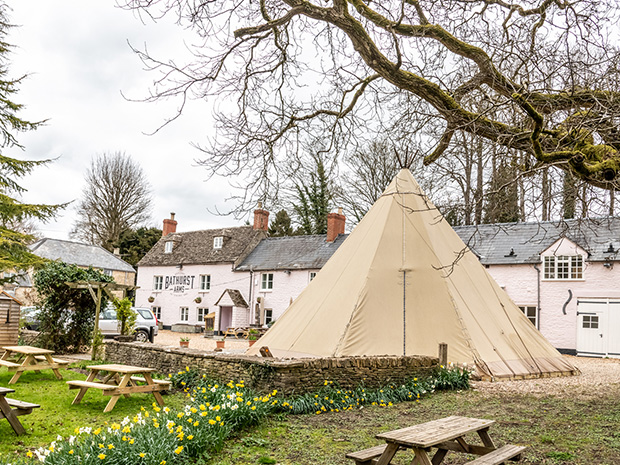 The Bathurst Arms 24-foot tipi can seat up to 40 diners safely.