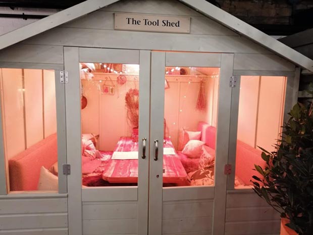 The King's Arms' garden sheds can seat up to six diners at a time.