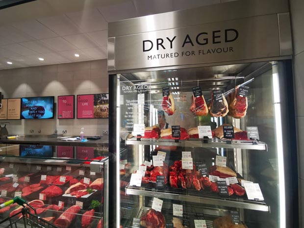 The Cheltenham Waitrose has its own dry-aged beef cabinet.