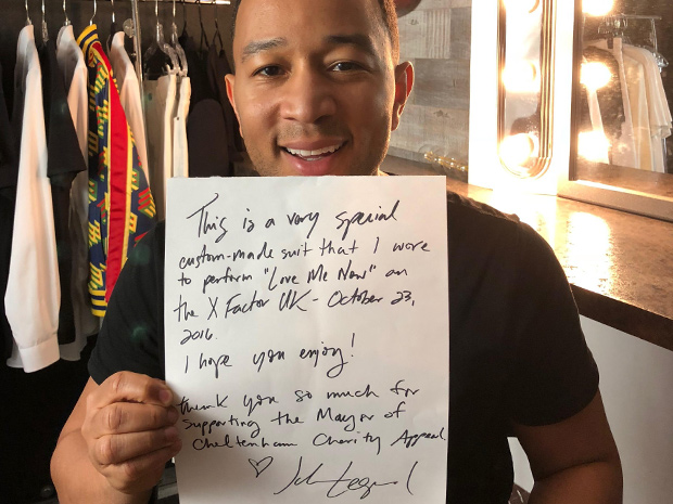 John Legend donates suit to help Gloucestershire charities