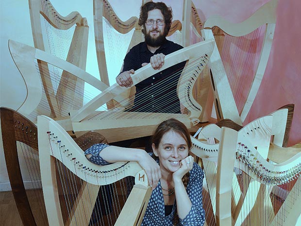 A Stroud-based harp maker is offering 100 free lessons