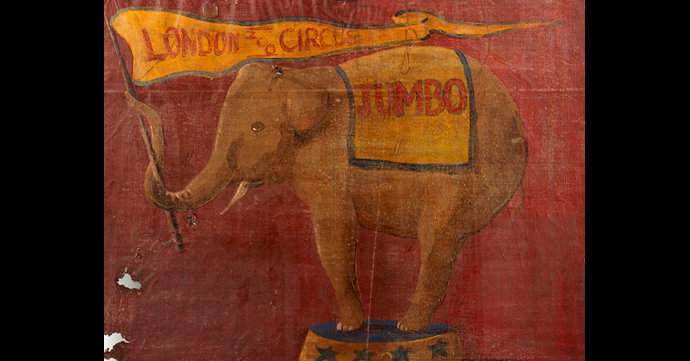 Dumbo banner owned by the greatest showman to be sold in Gloucestershire 