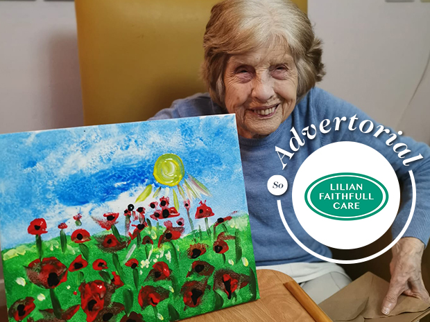 Honouring residents past and present who have served in the armed forces, Lilian Faithfull Care is marking Remembrance Day 2021, with residents like 102-year-old Marjorie creating poppy-themed artwork.