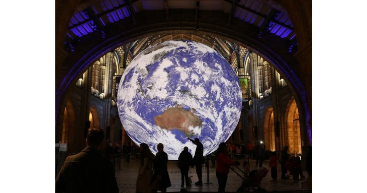 Luke Jerram's seven metre Earth sculpture, Gaia, is coming to Gloucester Cathedral this October 2020.