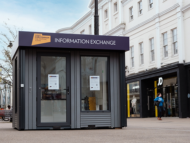 Cheltenham Borough Council has revealed the new Information Exchange visitor pod, trailing a new approach to visitor information over the next three months.