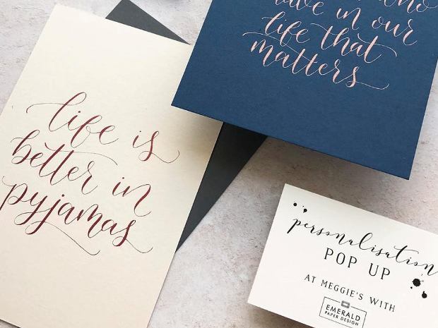 Head to Meggie's and get your own personalised piece created by Emerald Paper Design.