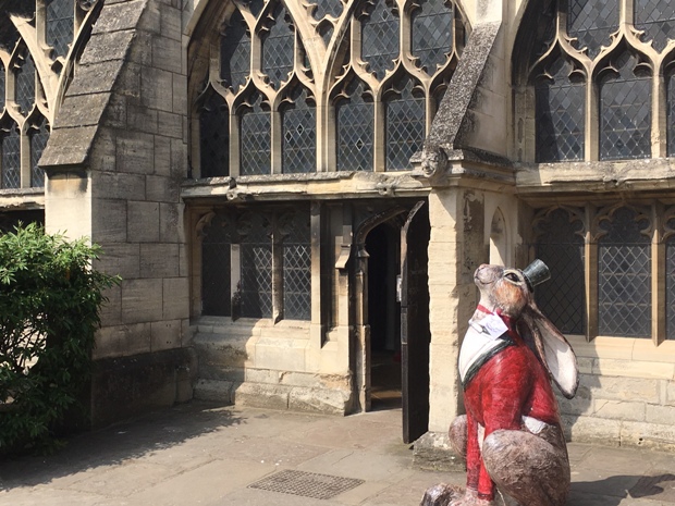 SoGlos Hare takes pride of place outside Gloucester Cathedral