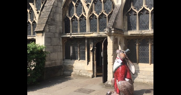 SoGlos Hare takes pride of place outside Gloucester Cathedral