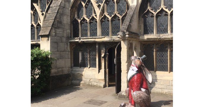 SoGlos Hare takes pride of place outside Gloucester Cathedral