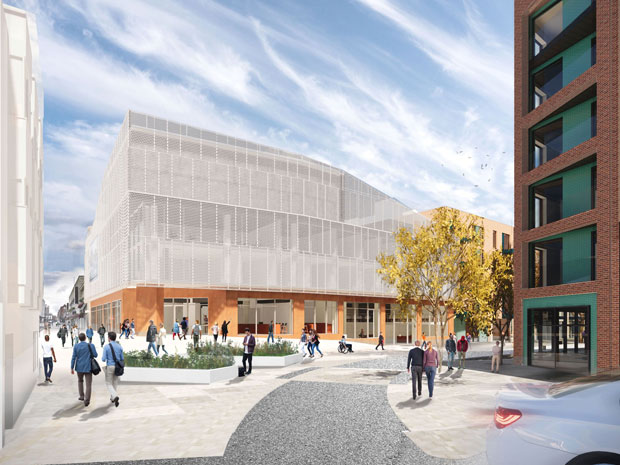 View from Market Parade into Kings Square and the refurbished Kings House