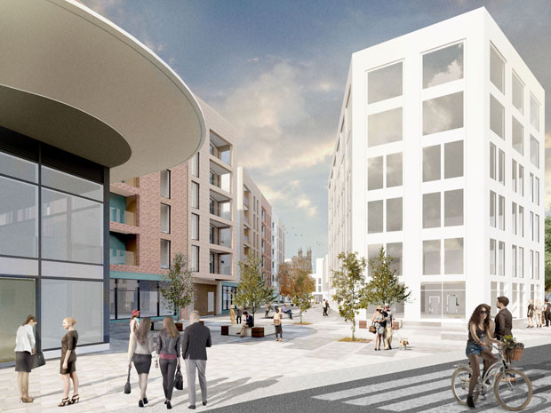 View from Bruton Way and new bus station corner