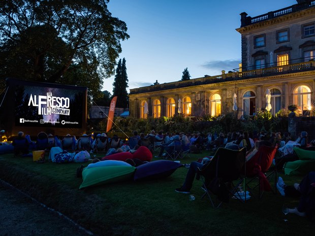 Cowley Manor provides the perfect backdrop for this summer's outdoor Alfresco Film Company cinema screenings - including Rocketman and The Goonies.