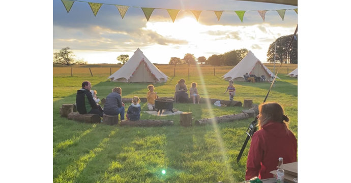 Cotswold Farm Park festival-themed glamping video