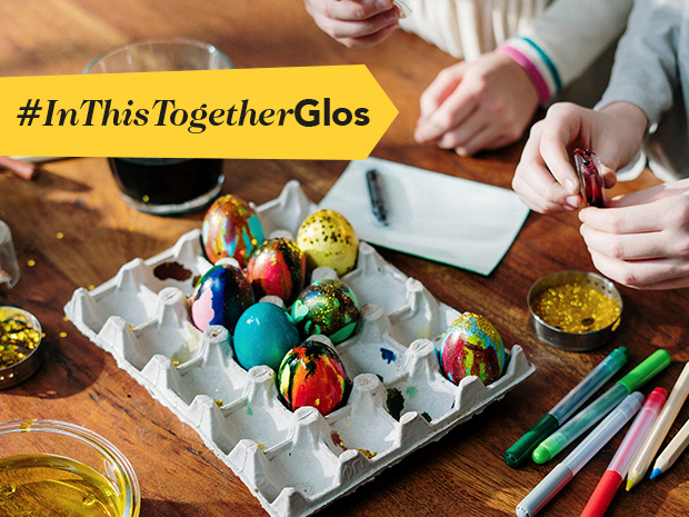 Gloucestershire families are displaying Easter egg artwork in their windows 