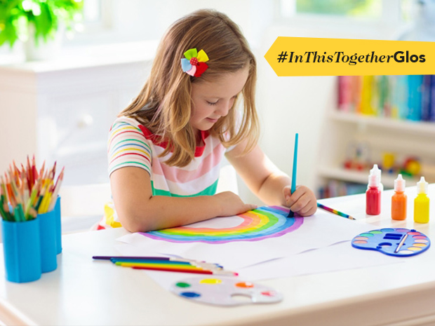 Families in Gloucestershire are sticking hand-drawn rainbows in their windows as a sign of solidarity.