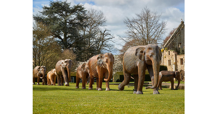 Visitors to Sudeley Castle near Cheltenham have an extra week to see the Elephant Family before they migrate to their next destination. Image  Kinetic Studios.