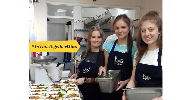 Sixth formers at The Kings School Gloucester have volunteered to work at the kitchen.