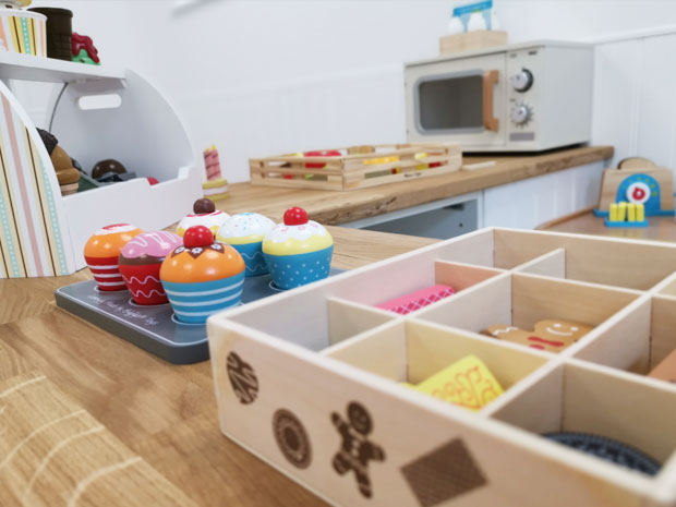 Kids will love playing in the cafe at Dinky Street