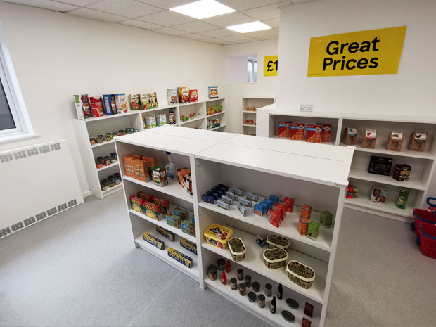 There's a fully stocked shop for children to play in