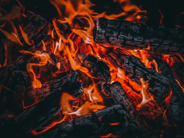Traditional charcoal burning at Dean Heritage Centre