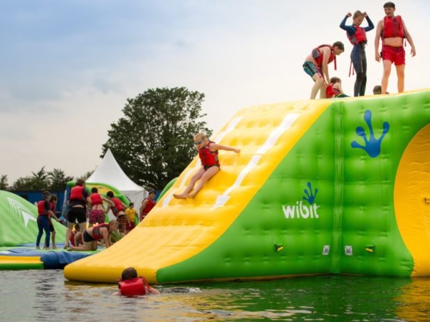The new inflatable Aquaventure park at Cotswold Country Park and Beach is open from Saturday 9 April 2022.