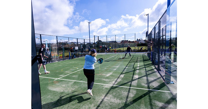 There are three all-weather, floodlit padel courts at the Cheltenham racket club.
