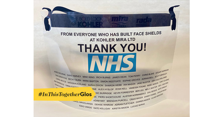 The shower manufacturer, based in Cheltenham, has produced 10,000 face shields for local NHS workers.