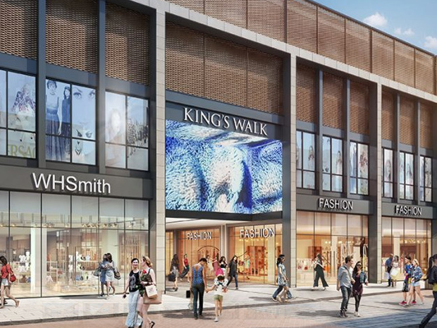Artists impression of what King's Walk Gloucester will look like when it is transformed in 2019
