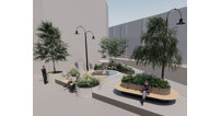 The area around the Clarence Fountain at Boots Corner in Cheltenham will be turned into a family-friendly pocket park with accessible seating in 2022.
