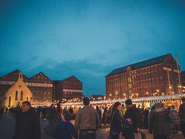 Enjoy gift shopping and seasonal food at the Festive Orchard Street Market, as well as ice skating this Christmas 2021 at Gloucester Quays.