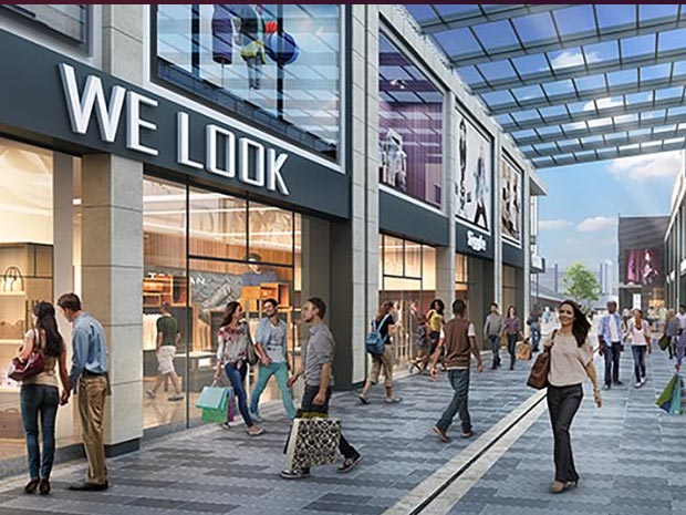 Artists impression of what King's Walk Gloucester will look like when it is transformed in 2019