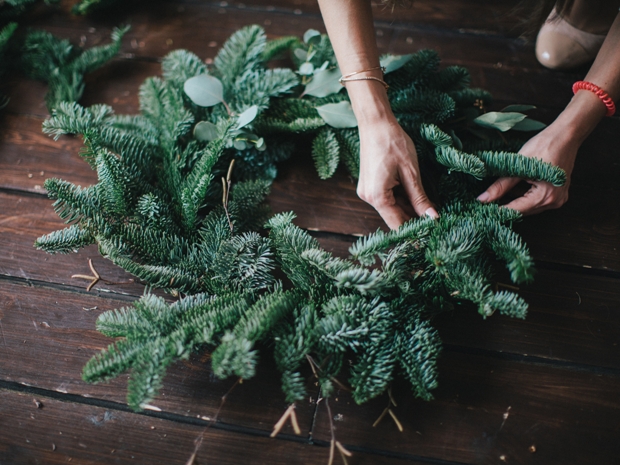 Design a beautiful wreath decoration for your door.